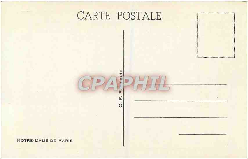 CPM Notre Dame de Paris  — Rückseite