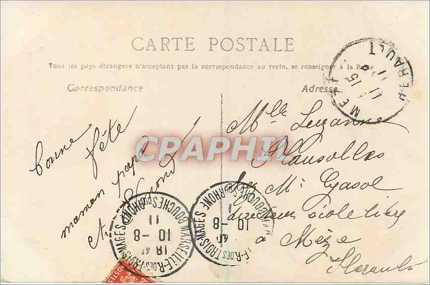 CPA Bonne Fete Fleurs — Back
