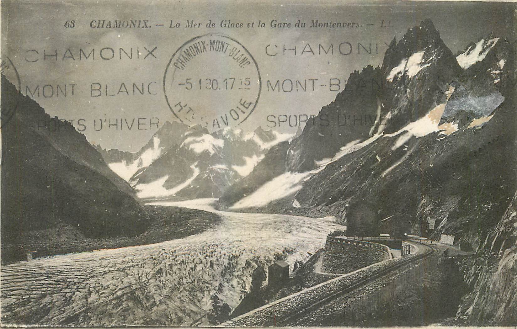 CPA Chamonix La Mer de Glace et la Gare du Montenvers 