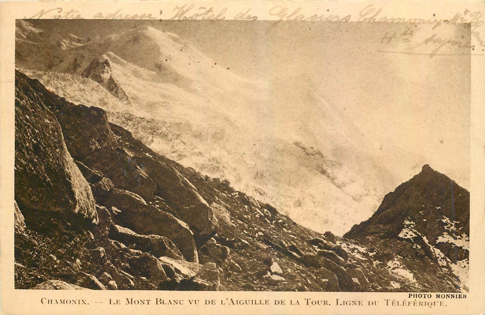 CPA Chamonix Le Mont Blanc vu de l'Aiguille de la Tour 