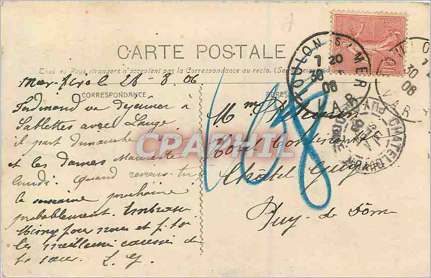 Environs de Toulon - Ollioules. Les Gorges - La Roche Taillée — Édit. Chanteperdrix, n° 57 — Rückseite