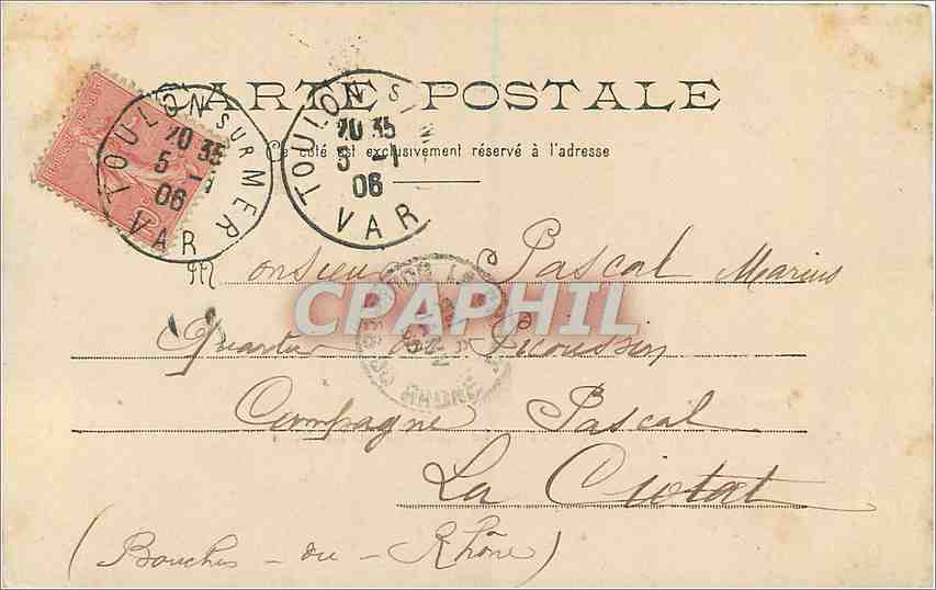 CPA Toulon Le Mourillon et les Bains  — Rückseite