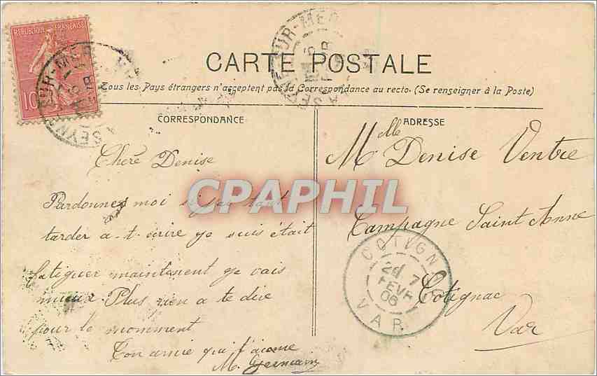CPA Toulon Arsenal Maritime La salle d'Armes Militaria — Verso