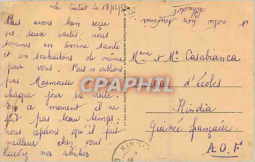 CPA La Ciotat Bac de l'Aigle Vue de l'lle Verte  — Rückseite