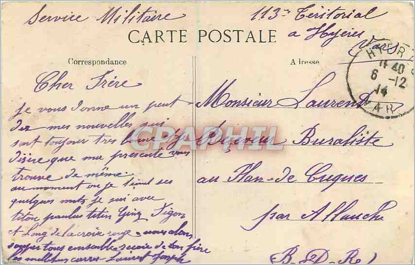 CPA Hyeres Vue generale de la Vieille Ville  — Rückseite