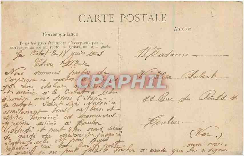 CPA La Ciotat Hotel de Ville et Quai Ganteaume  — Rückseite