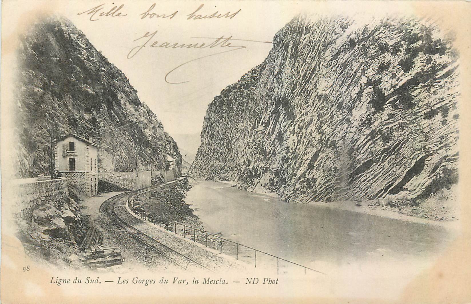 CPA Ligne du Sud Les Gorges du Var La Mescla 