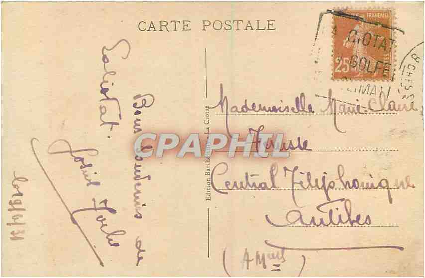 CPA La Ciotat Figuerolles  — Rückseite