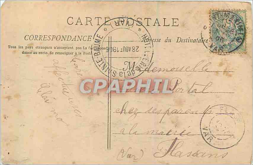 CPA La Sainte Baume Vue Generale  — Verso
