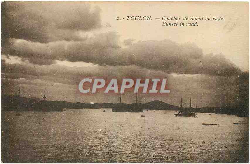 Toulon — Coucher de Soleil en rade — CPAPHIL