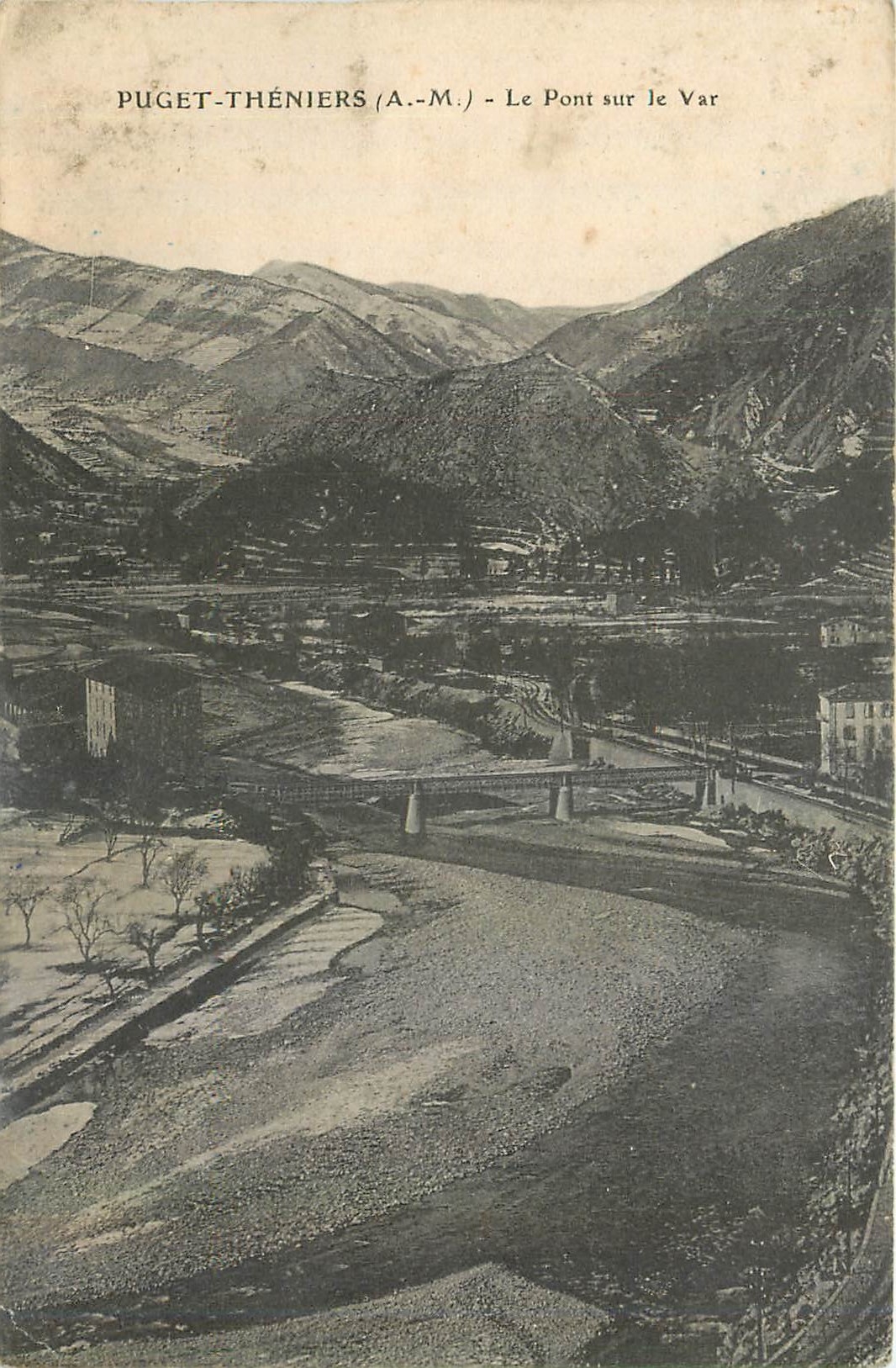 CPA Puget Theniers AM Le Pont sur le Var 