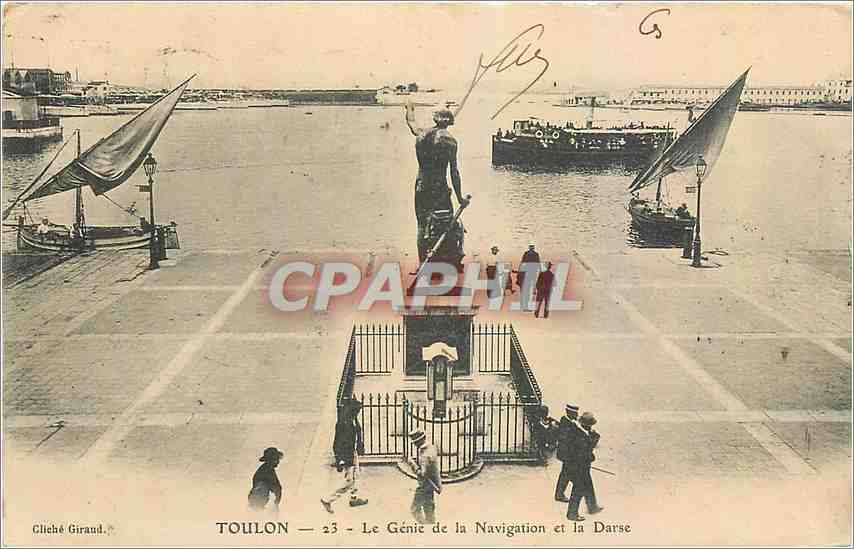 CPA Toulon La Genie de la Navigation et la Darse Bateaux