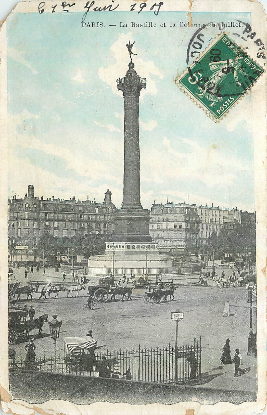 CPA Paris La Bastille et la Colonne de juillet 