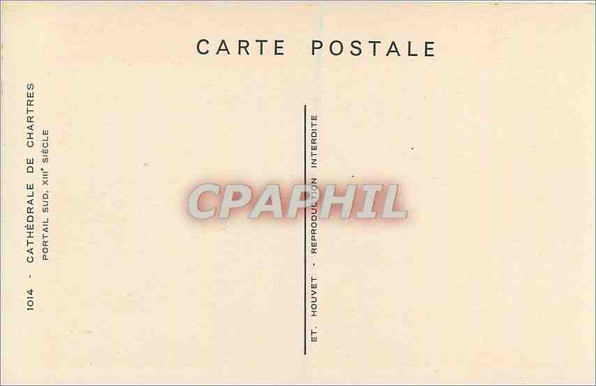 CPA Cathedrale de Chartres Portail sud XIII siecle  — Rückseite