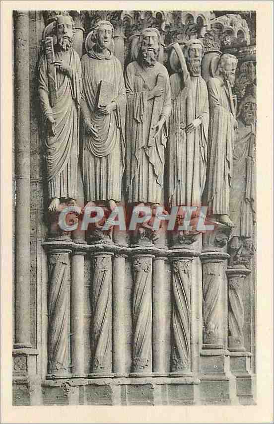 CPA Cathedrale de Chartres Apotres Portail sud XIII siecle 