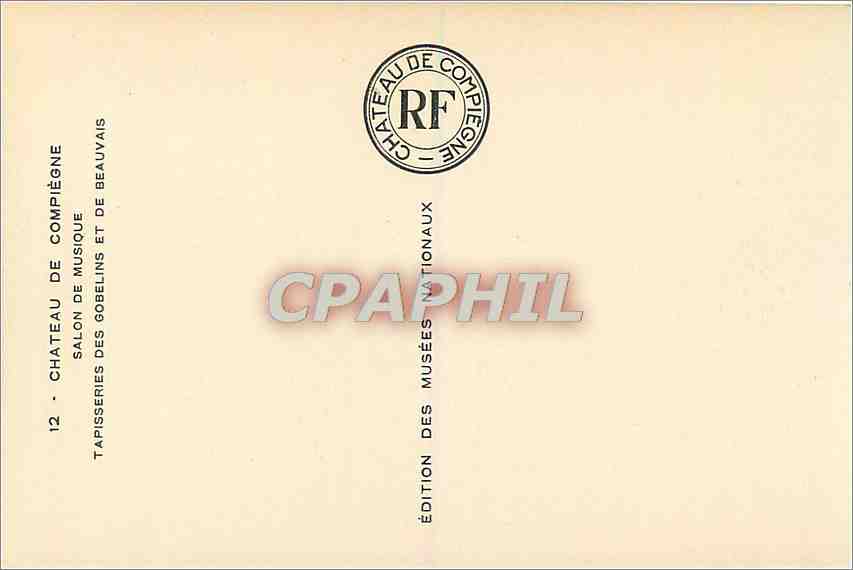CPA Chateau de Compiegne Salon de Musique  — Rückseite
