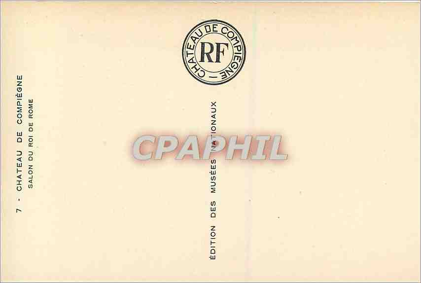 CPA Chateau de Compiegne Salon du Roi de Rome  — Rückseite