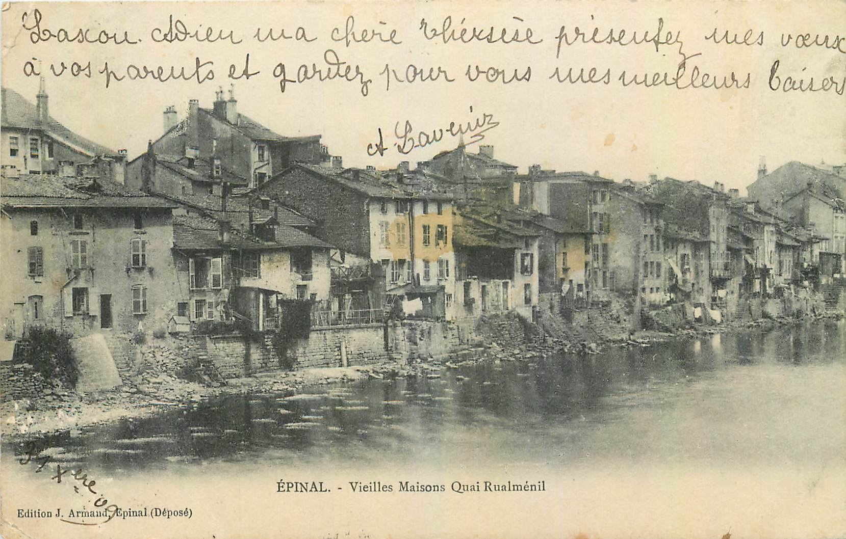 CPA Epinal Vieilles Maisons Quai Rualmenil 