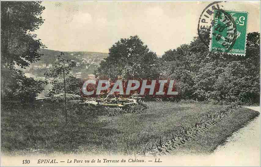 CPA Epinal Le Parc vu de la Terrasse du Chateau 