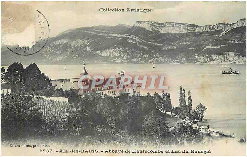 CPA Aix les Bains Abbaye de Hautecombe et Lac du Bourget 