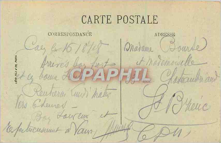 CPA Caen La Place de la Republique  — Verso