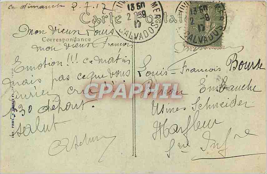 CPA Trouville sur Mer Station du Bateau du Havre et le Casino Bateau — Verso