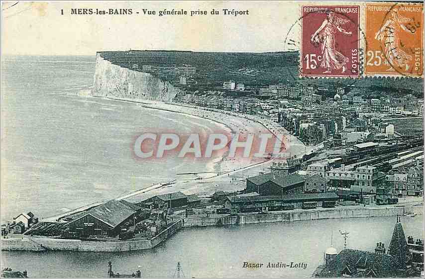 CPA Mers les Bains Vue generale prise du Treport 