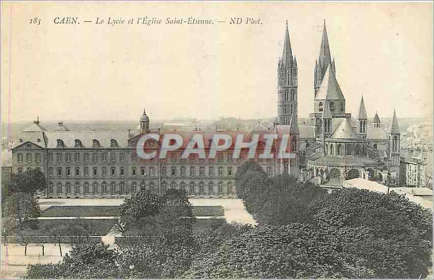 CPA Caen Le Lycee et l'Eglise Saint Etienne 