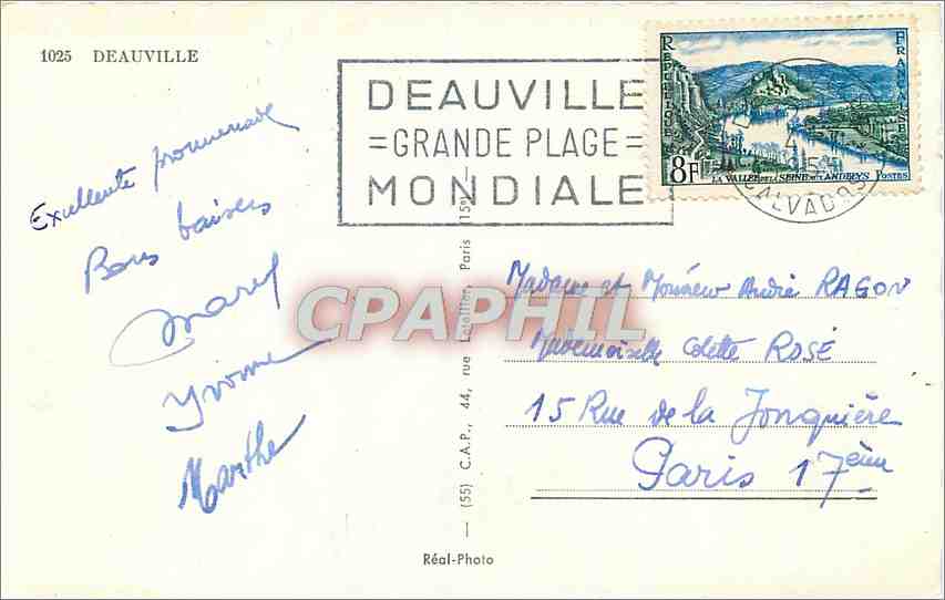 Deauville — Le Casino, Le Normandy-Hotel, La Plage, Le Royal — Réal-Photo — Verso