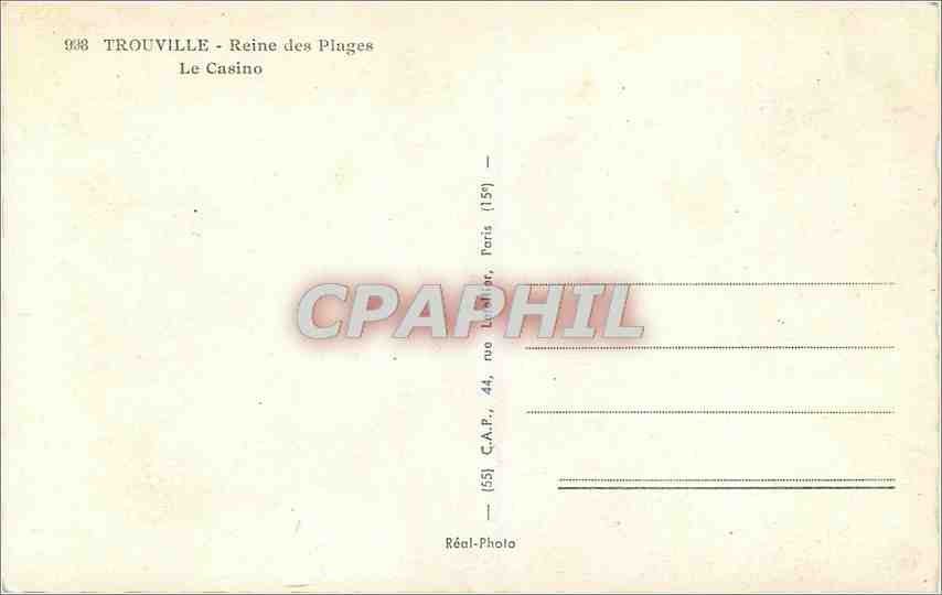 CPM Trouville Reine des Plages Le Casino  — Verso