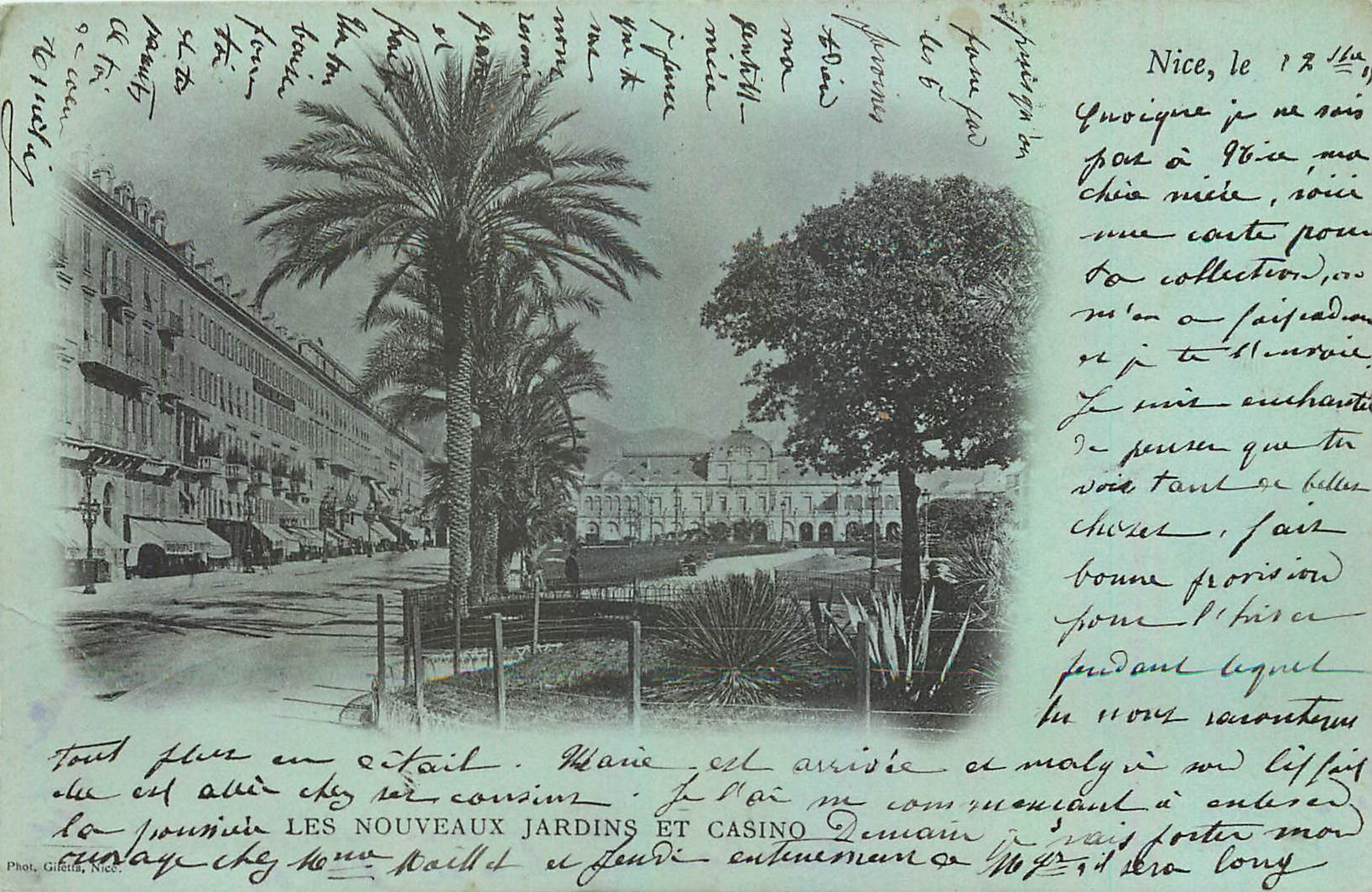 CPA Les Nouveaux Jardins et Casino Nice (carte 1900)