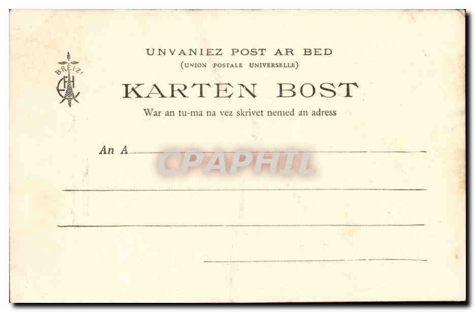 Bretagne- Bigoudines Paysans de Pont- l'Abbe -CPA — Verso
