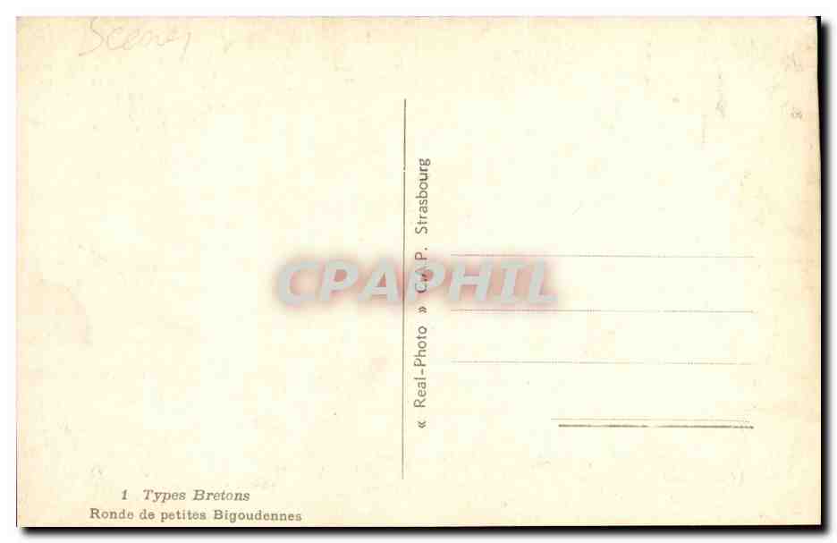 Gretagne- Types Bretons- Rondes de petites Bigoudennes- CPA — Verso