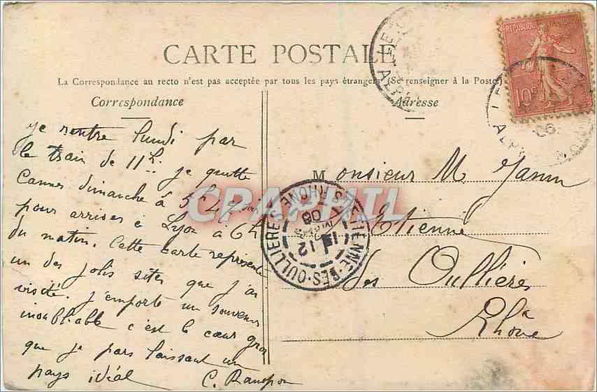 CPA Cap d'Antibes AM Jardin de la Villa Eilenroc  — Rückseite