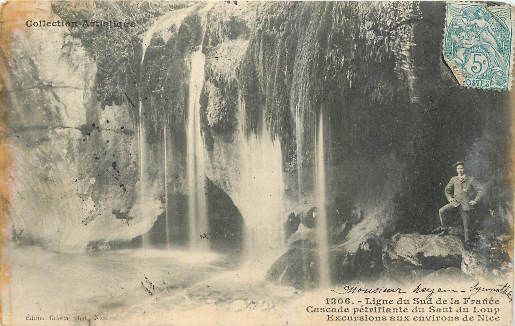 CPA Ligne du Sud de la France Cascade petrifiante du Saut du Loup Excursions aux environs de Nice 