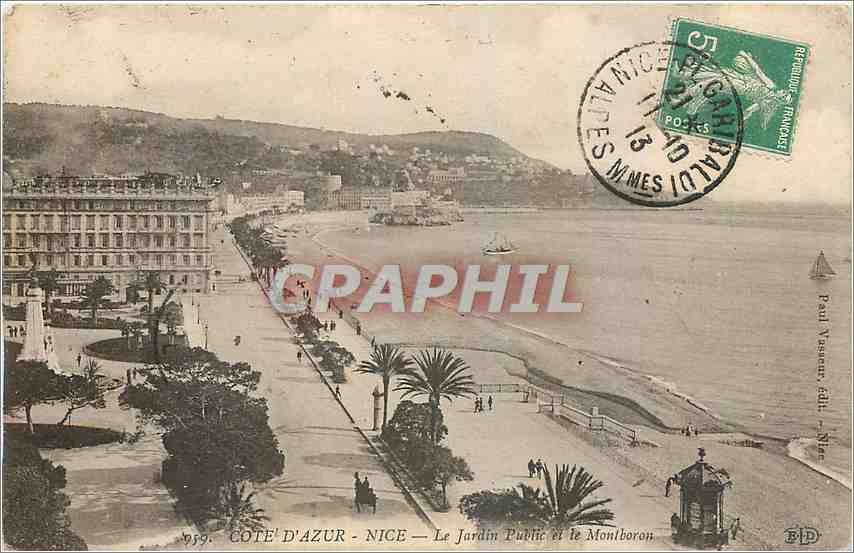 CPA Cote d'Azur Nice Le Jardin Public et le Montboron 