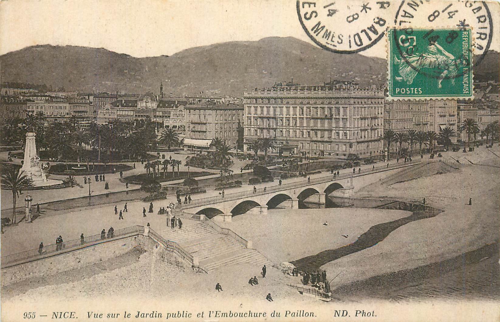 CPA Nice Vue sur le Jardin public et l'Embouchure du Paillon 