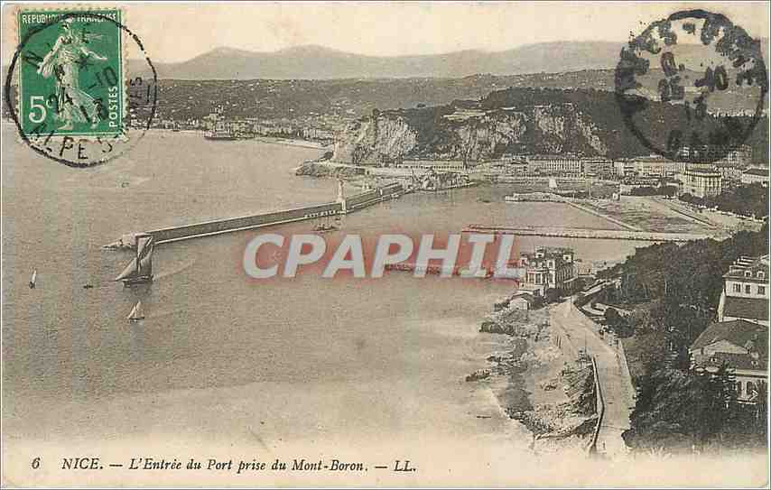 CPA Nice L'Entree du Port prise du Mont Boron 