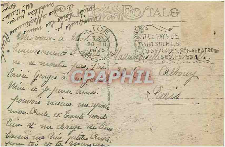 CPA Nice La Promenade des Anglais et les Jardins  — Rückseite