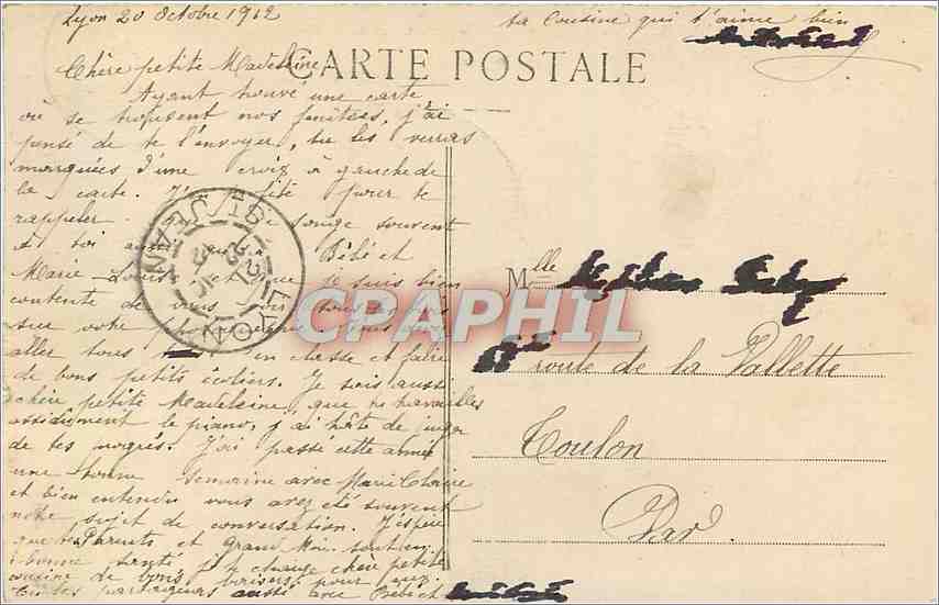 LYON. — Pont du Palais de Justice et Coteau de Fourvière — E.C.L. n°156 — Verso