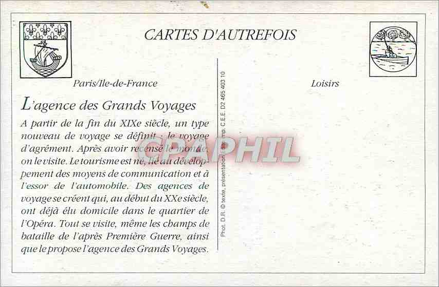 REPRO Depart d'un Circuit de l'Agence des Grands Voyages Boulevard des Italiens Paris Automobile Aut — Rückseite