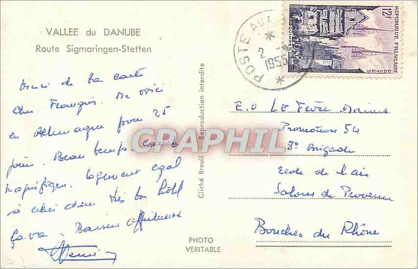 CPA Vallee du Danube Route Sigmaringen Stetten  — Rückseite