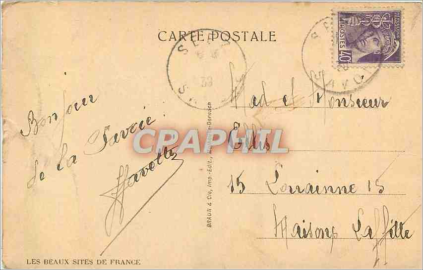 CPA Bourg St Maurice Les Casernes et Massif du Roignais  — Rückseite