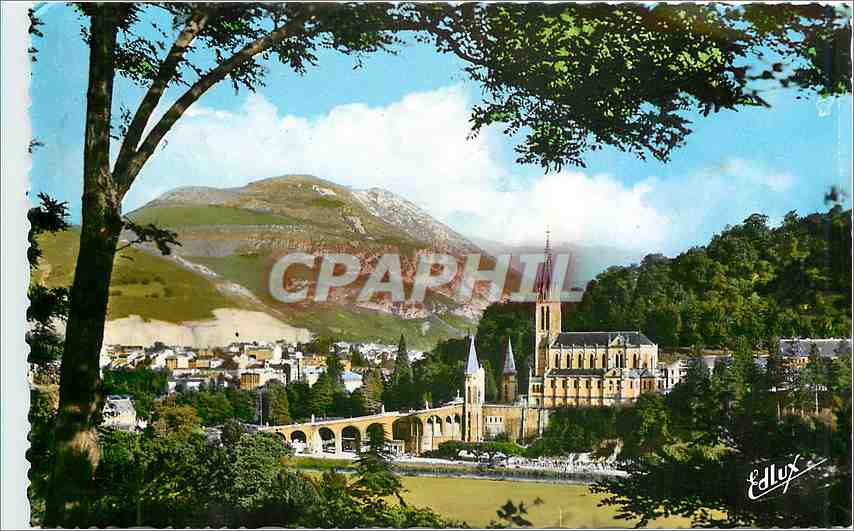 CPM Lourdes La Basilique et le Pic du Jer 