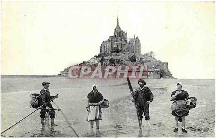 CPA Le Mont St Michel Pecheurs de Greves et Coquetieres Peche