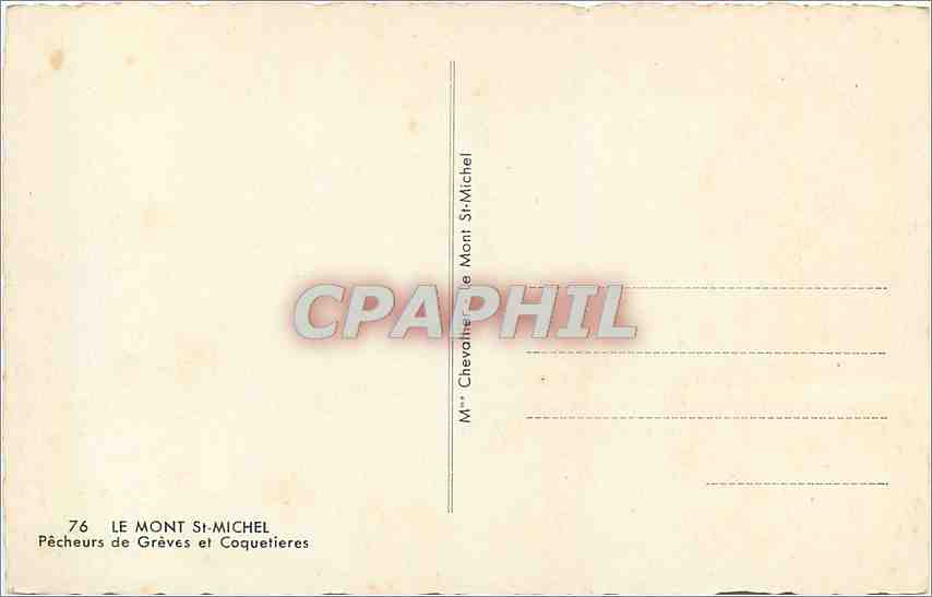CPA Le Mont St Michel Pecheurs de Greves et Coquetieres Peche — Verso