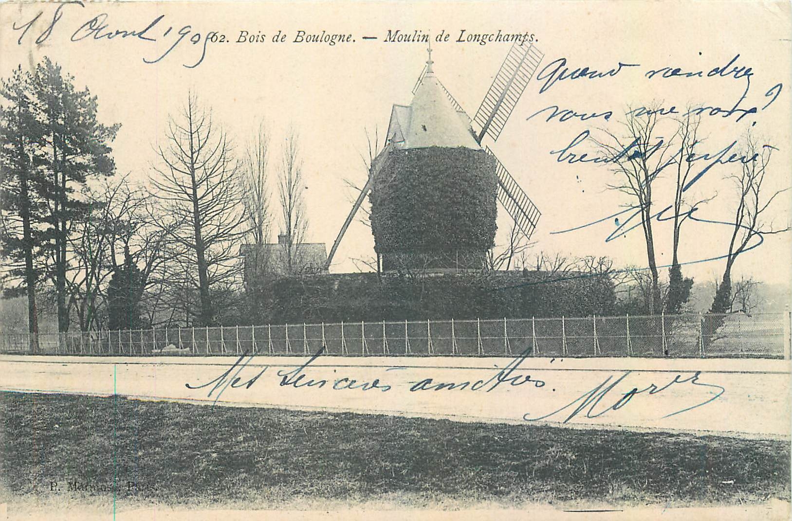 Bois de Boulogne — Moulin de Longchamps — P. Marais, Paris