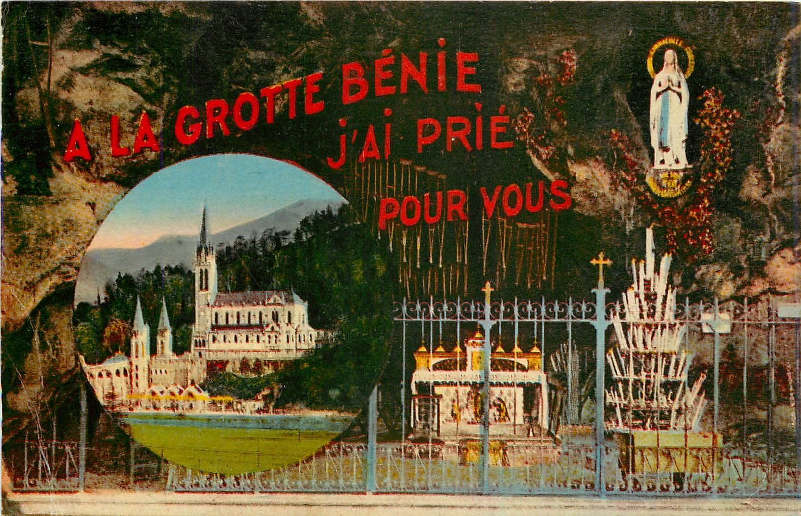 CPM Lourdes La Basilique et la Grotte 