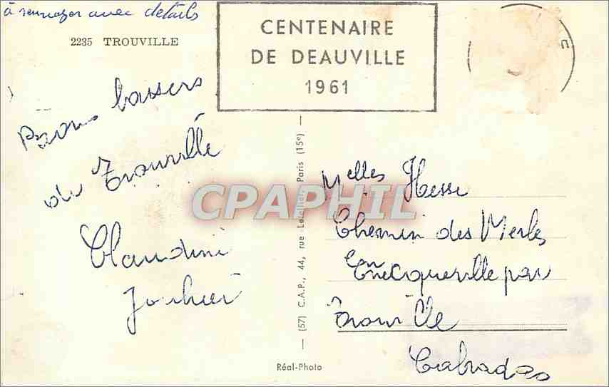 Trouville — Souvenir de Trouville — Réal-Photo — Rückseite