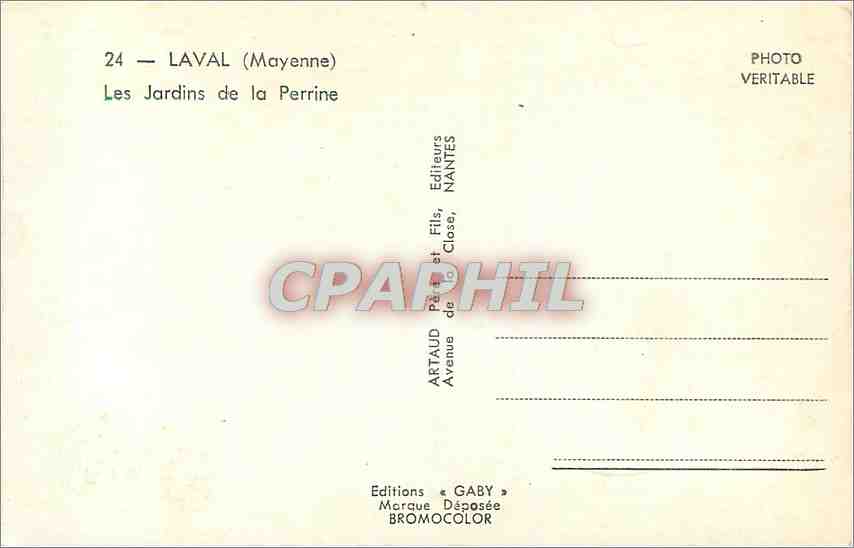 CPM Laval Mayenne Les Jardins de la Perrine  — Rückseite